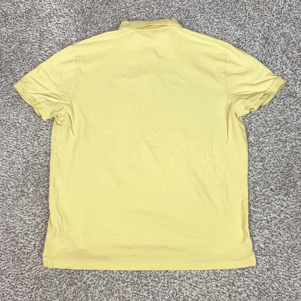 Polo Ralph Lauren Polo Shirt Mens XL Yellow Custom Slim Fit Cotton Pony Logo Top